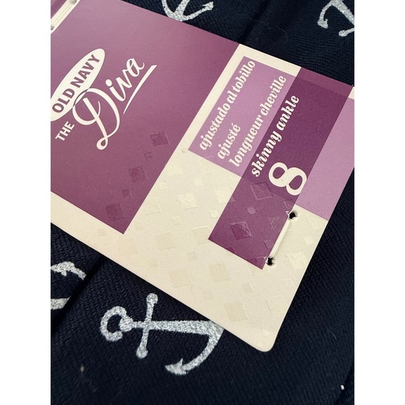 Old Navy Anchor Navy The Diva Ankle Trouser Pants Size 8 Navy White NWT - Picture 6 of 9